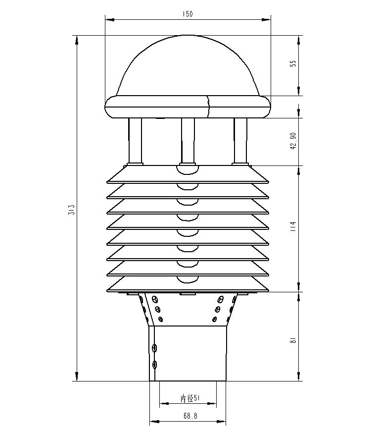 氣象環(huán)境監(jiān)測儀產品尺寸圖